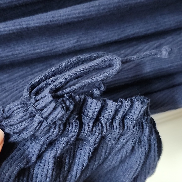 We The Free FP Navy Oversized Knit Long-Sleeve Mini Dress, Size S - Picture 5 of 9